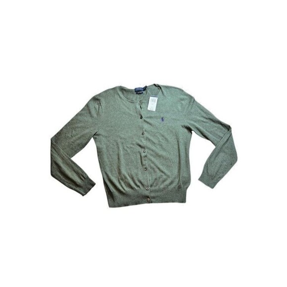Polo Ralph Lauren Women's Size Large Cardigan Pima Cotton Button Front Logo NWT - Picture 1 of 7